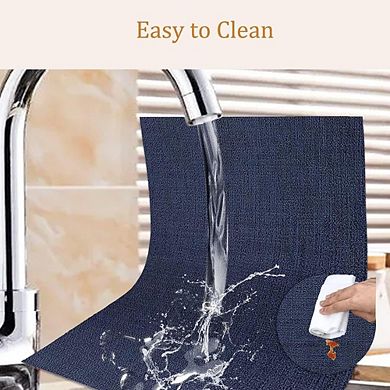 Linen Look Woven Placemats Set of 4, Water & Heat Resistant, Washable