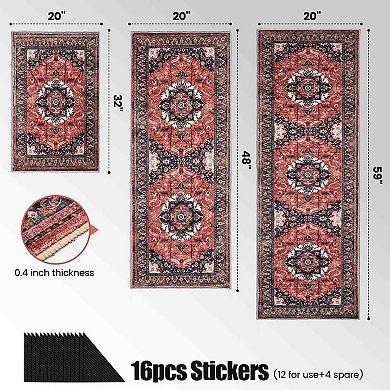 BOGASYL 3 Piece Vintage Kitchen Rug Set