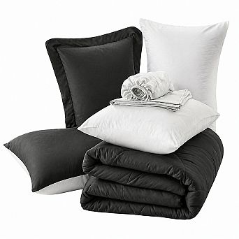 7 pc Comforter Set Reversible Microfiber All Season Bedding