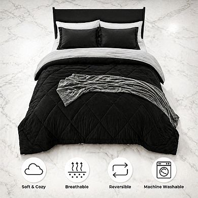 7-Piece Comforter Set Reversible Microfiber All Season Bedding