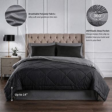 7-Piece Comforter Set Reversible Microfiber All Season Bedding