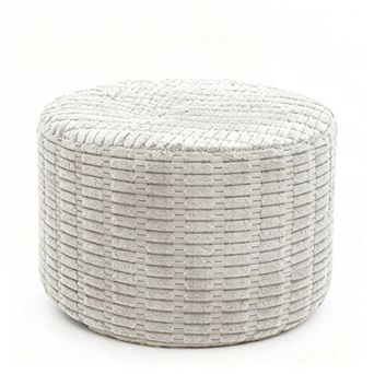 Round Footstool Ottoman Living Room Floor Storage 20x20x14