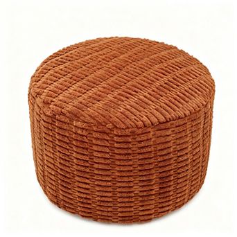 Round Footstool Ottoman Living Room Floor Storage 20x20x14