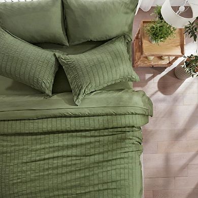 Queen Comforter Set 7 Pieces Seersucker Bed In A Bag All Season Bedding Sets