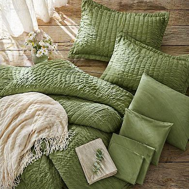 Queen Comforter Set 7 Pieces Seersucker Bed In A Bag All Season Bedding Sets