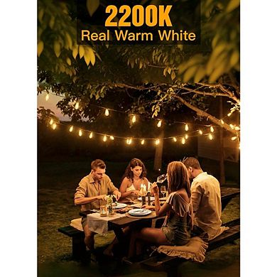 Outdoor LED String Lights, Waterproof Shatterproof Connectable ST38 Vintage Patio Lights
