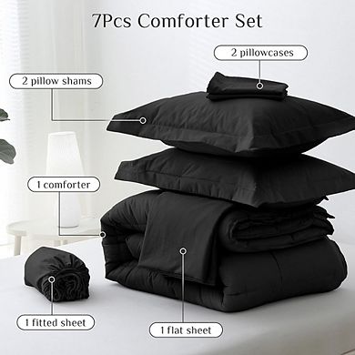 7-Piece Bed-in-a-Bag Comforter Set, Ultra-Soft All-Season Bedding