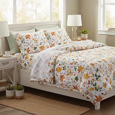 Vintage Floral King Sheet Set 4-Piece Soft Microfiber Breathable Deep Pocket Fitted Bed Sheets
