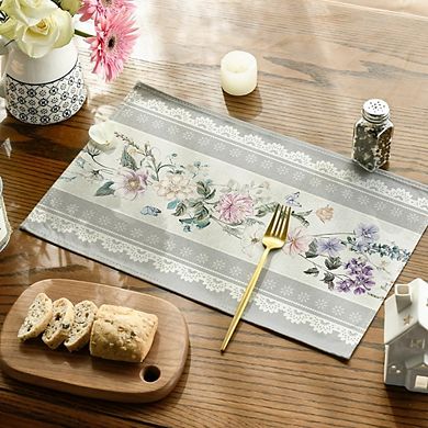 Set of 4 Floral Lace Placemats, Non-Slip, Easy Clean Table Mats