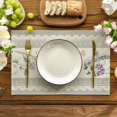 Set of 4 Floral Lace Placemats, Non-Slip, Easy Clean Table Mats