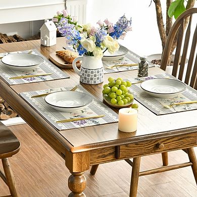 Set of 4 Floral Lace Placemats, Non-Slip, Easy Clean Table Mats
