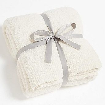 Cream White Plush Throw Blanket for Couch, Soft Lightweight Fuzzy Cozy Sofa Bed Blanket