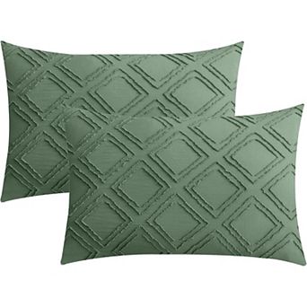 Pillowcases Standard Size 2 Pack Boho Plaid Bed Pillow Covers Polyester Envelope Pillow Shams