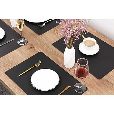 Leather Placemats Waterproof Heat Resistant Wipeable Table Mats Set of 4