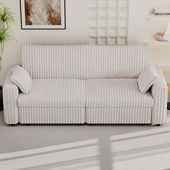 Opoiar 93" Corduroy Sofa, Deep Seat Couch, Washable Cover, Tool-Free Assembly