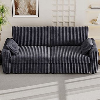 Opoiar 93" Corduroy Sofa, Deep Seat Couch, Washable Cover, Tool-Free Assembly