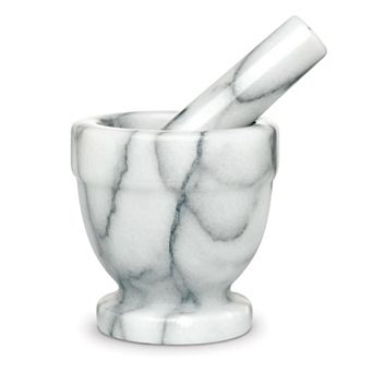 Marble Mortar Pestle Tall 4 Inch, Heavy Duty Spice Grinder Nut Butter Maker