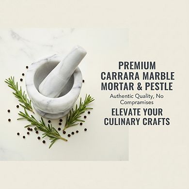 Marble Mortar Pestle Tall 4 Inch, Heavy Duty Spice Grinder Nut Butter Maker
