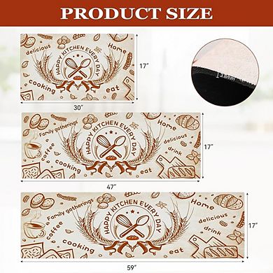 Farmhouse Kitchen Rug Set Non Slip Runner Floor Mats Laundry Hallway Decor