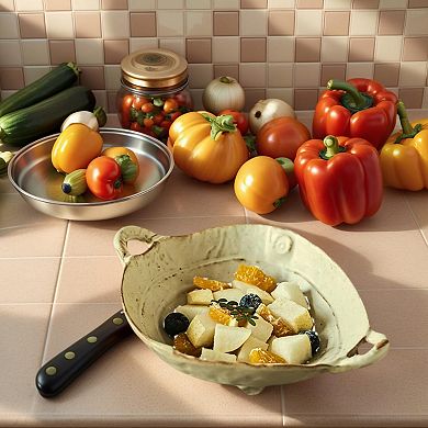 2-Piece Handmade Ceramic Bowls with Handles: 7.7" Diameter, 16oz Capacity, Microwave
