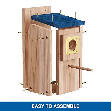 2-Pack Thick Wooden Birdhouses for Bluebirds, Wrens, Swallows, More: Easy Assembly, Copper Guard