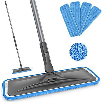 Microfiber Flat Mop with Washable Pads, Adjustable Handle Cleaner