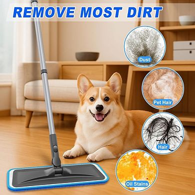 Microfiber Flat Mop with Washable Pads, Adjustable Handle Cleaner