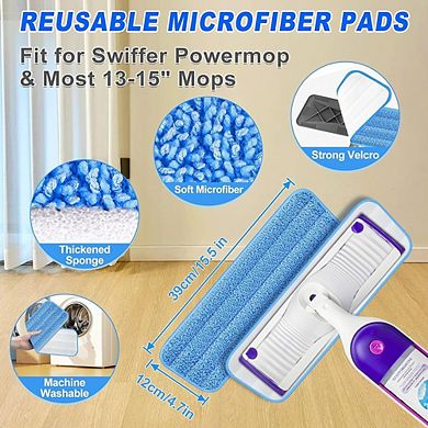 Microfiber Flat Mop with Washable Pads, Adjustable Handle Cleaner
