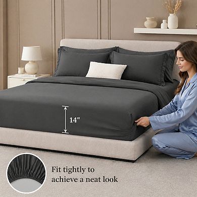Queen 7-Piece Bed in a Bag Set: Luxury Microfiber, Oeko-Tex Certified, All Season
