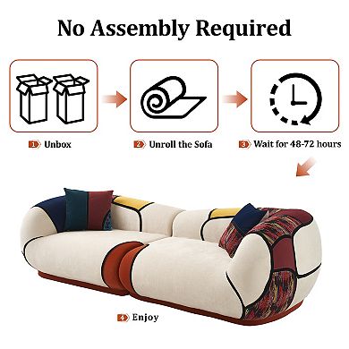 Opoiar 104" Curved Sectional Sofa, Deep Seat Lounge Couch, No Assembly, Thick Cushion