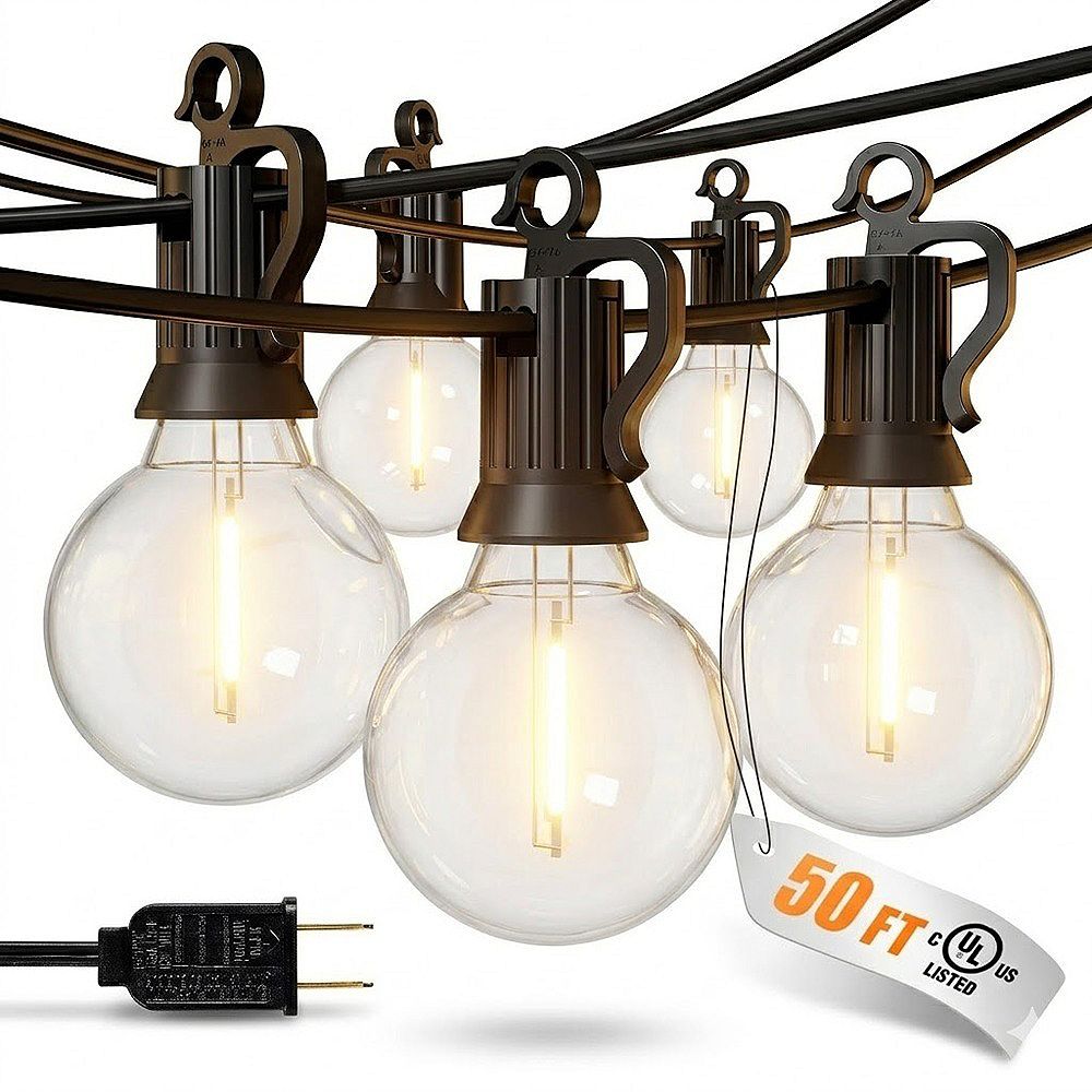 Outdoor LED String Lights, Waterproof Dimmable Shatterproof Globe Patio ...