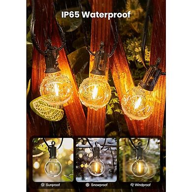Outdoor LED String Lights, Waterproof Dimmable Shatterproof Globe Patio Lights