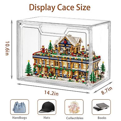 Acrylic Stackable Storage Bins with Magnetic Lids: 5-Pack Clear Display Cases for Handbags