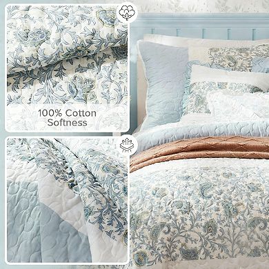Pure Cotton Bedding Set with Printed Greek Key Pattern Double-Sided Duvet Cover