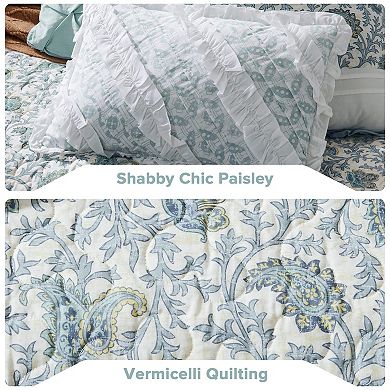 Pure Cotton Bedding Set with Printed Greek Key Pattern Double-Sided Duvet Cover