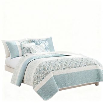 Pure Cotton Bedding Set with Printed Greek Key Pattern Double-Sided Duvet Cover