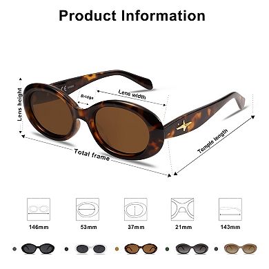 Kaelin Home Small Retro Oval Polarized Sunglasses