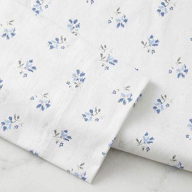 Queen Cotton Percale Sheet Set Crisp Cool Breathable Long Staple Floral