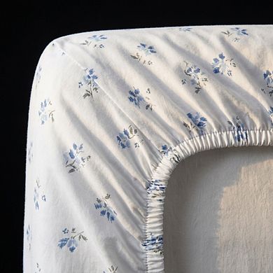 Queen Cotton Percale Sheet Set Crisp Cool Breathable Long Staple Floral