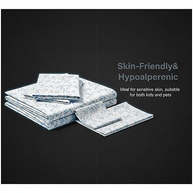 Floral Bed Sheets Ultra Soft Brushed Microfiber Deep Pockets Hotel Luxury 4 Piece Flower Printed