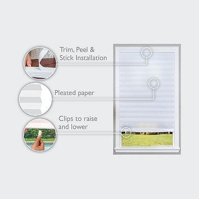 No Tools Light Filtering Pleated Paper Shade 36" W x 72" L 6 Pack