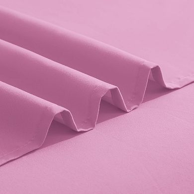 Quality Microfiber Three Line Embroidered Softest 4-Piece Bed Sheet Set, Wrinkle and Fade Resistant