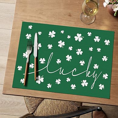 Lucky Shamrock St. Patrick's Day Vinyl Placemats Non-Slip Wipeable