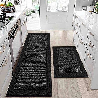 BOGASYL 2 Piece Non Slip Kitchen Rug Set