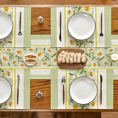 Eucalyptus Daisy Placemats Set of 4, Washable Rustic Seasonal Table Mats