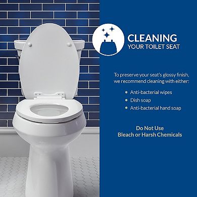 Cotton White Lift-Off Wood Toilet Seat, Elongated Easy-Clean
