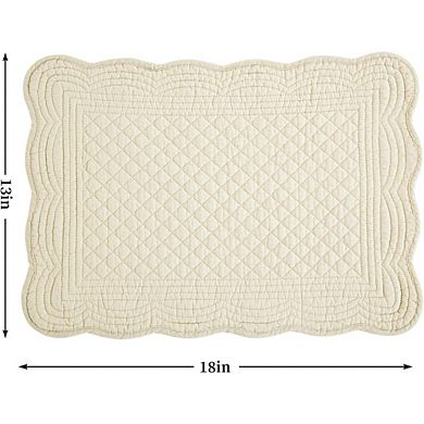 Quilted Cotton Placemats Set of 4, Washable for Kitchen Table
