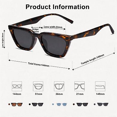 Kaelin Home Polarized Narrow Square Cateye Sunglasses