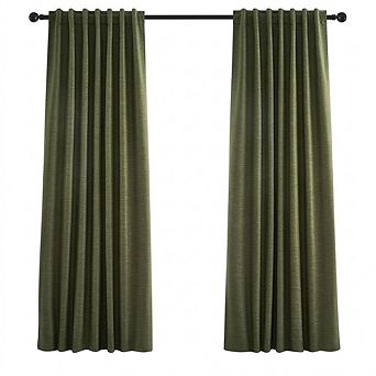 Linen Blackout Curtains, Pinch Pleated Back Tab Panels