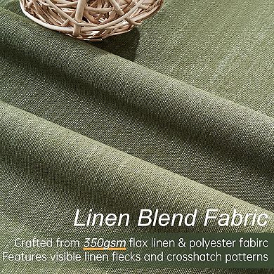 Linen Blackout Curtains, Pinch Pleated Back Tab Panels